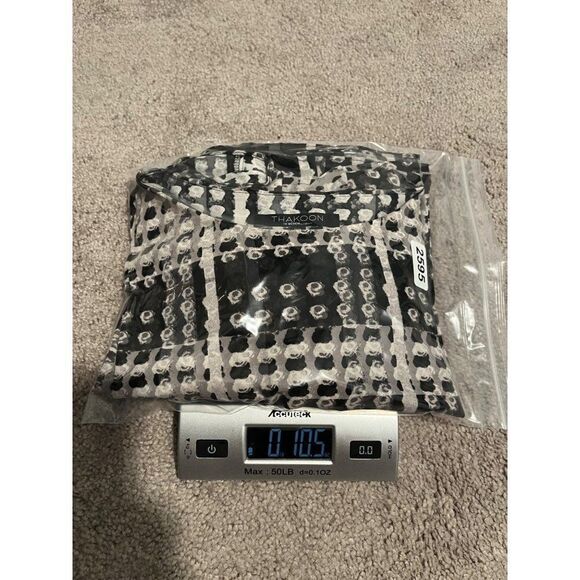 THAKOON for Design Nation Geometric Print Long Sleeve Shift Dress Gray Black - Picture 13 of 13